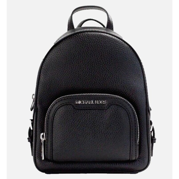 New Michael Kors Jaycee Extra-Small Pebbled Leather Convertible Backpack Black main image 5